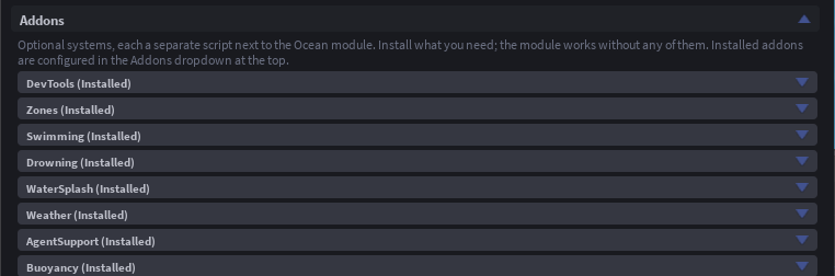 More > Addons