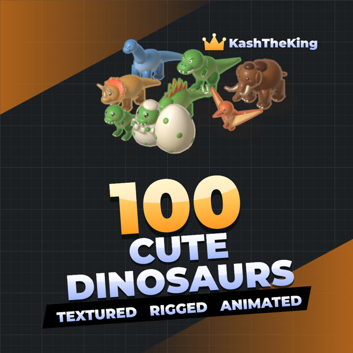 100 Cute Dinosaurs Roblox asset pack thumbnail