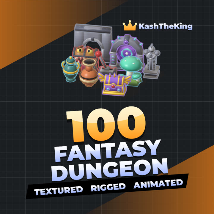 100 Fantasy Dungeon Assets Roblox asset pack thumbnail