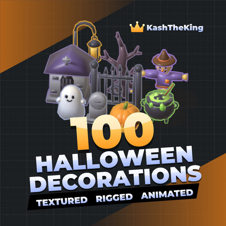100 Halloween Decorations Roblox asset pack