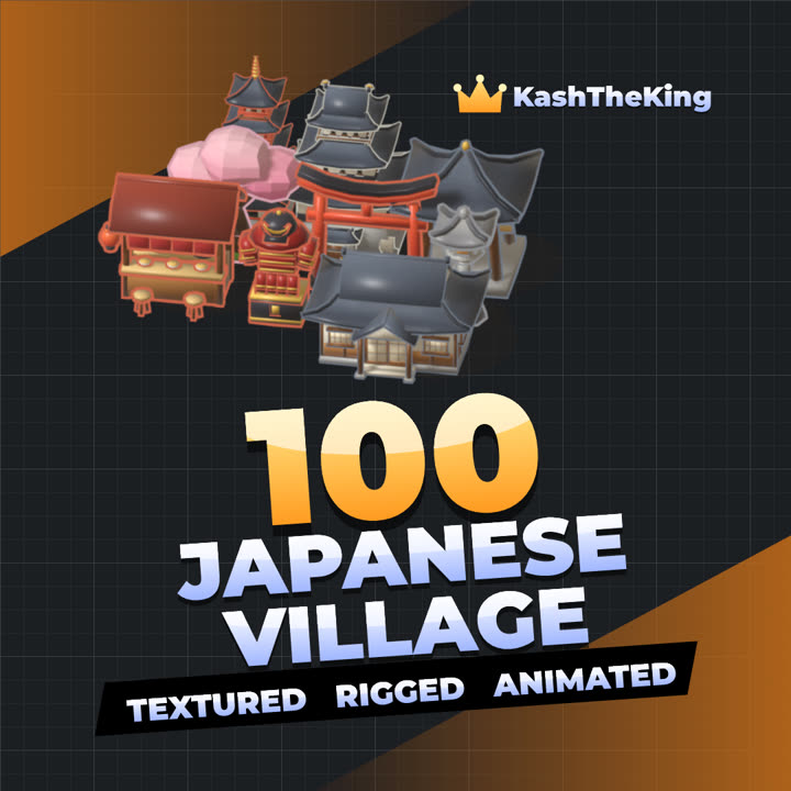 100 Japanese Village Assets Roblox asset pack