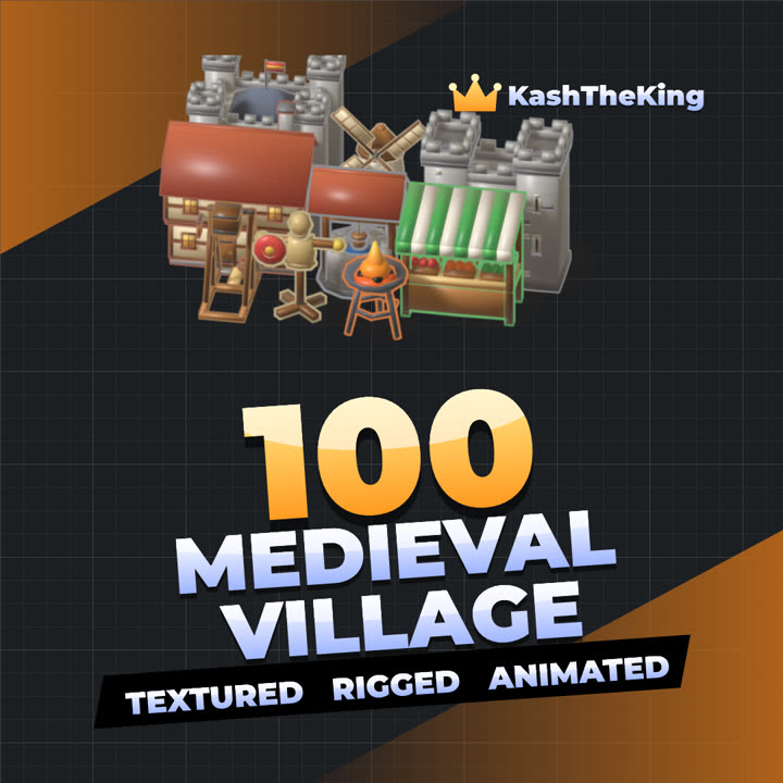 100 Medieval Village Assets Roblox asset pack thumbnail