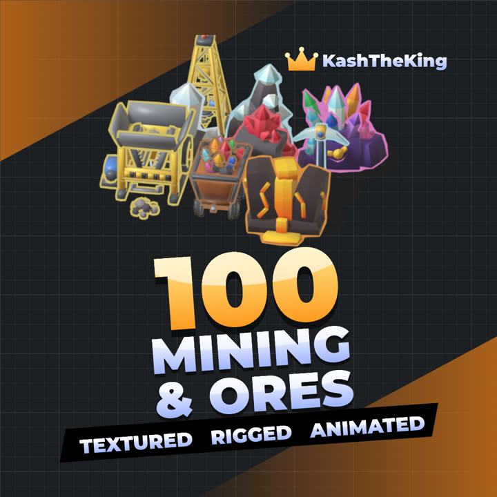 100 Mining & Ore Assets Roblox asset pack thumbnail