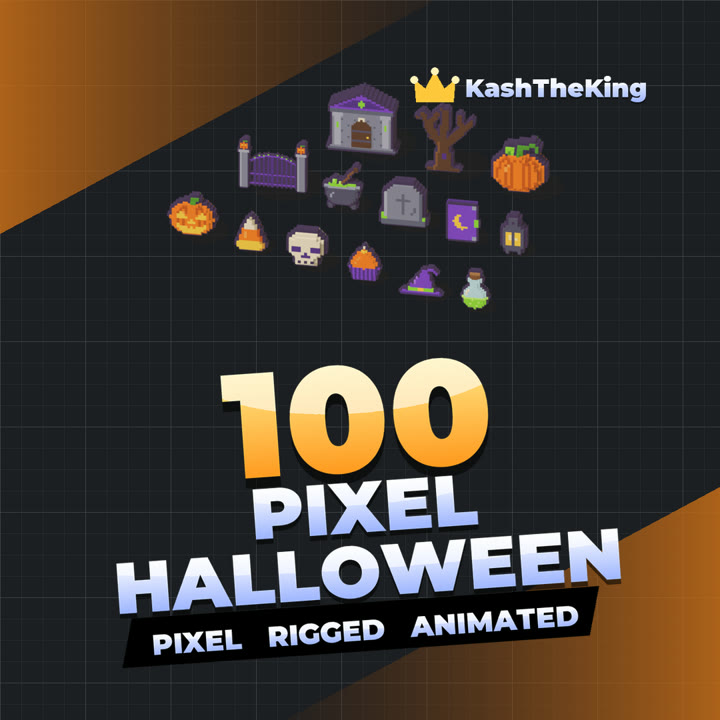 100 Pixel Halloween Assets Roblox Asset Pack thumbnail