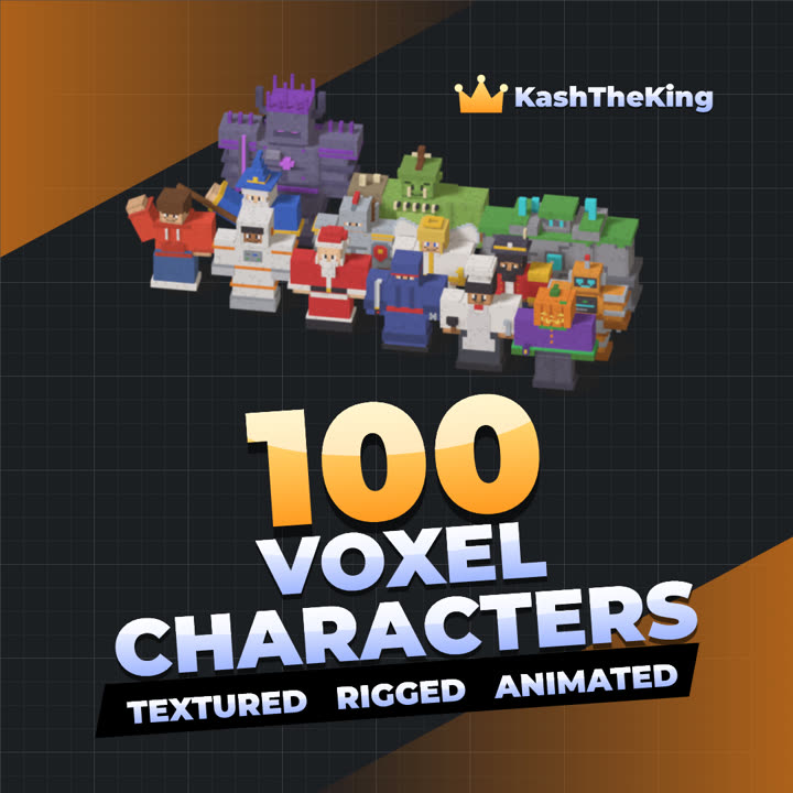100 Voxel Characters Roblox asset pack thumbnail
