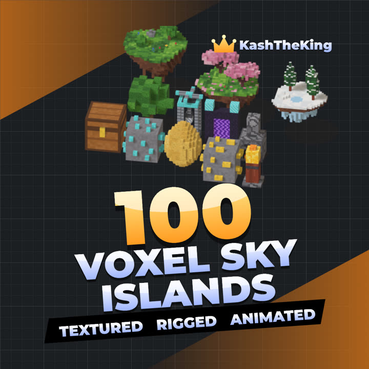100 Voxel Sky Islands Roblox asset pack thumbnail
