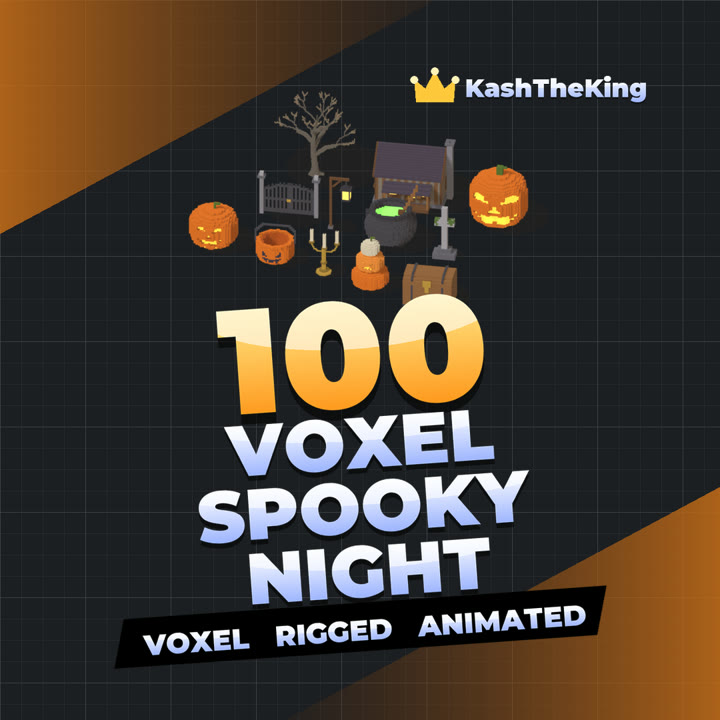 100 Voxel Spooky Night Roblox Asset Pack thumbnail