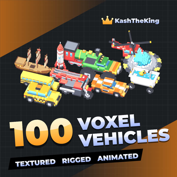 100 Voxel Vehicles Roblox asset pack thumbnail