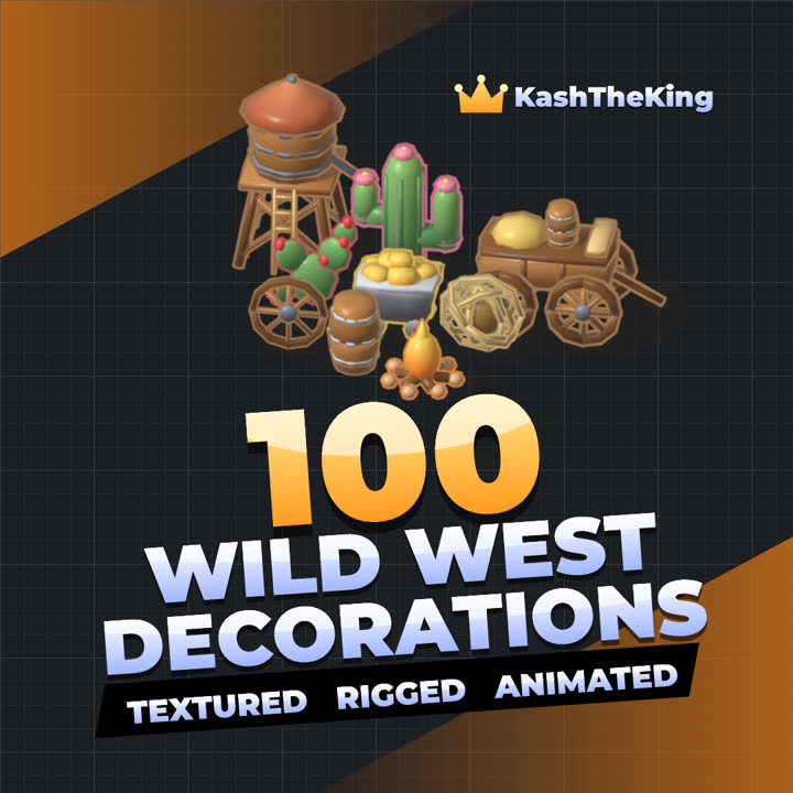100 Wild West Decorations Roblox asset pack