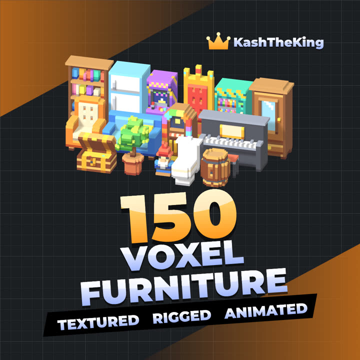150 Voxel Furniture Roblox asset pack thumbnail