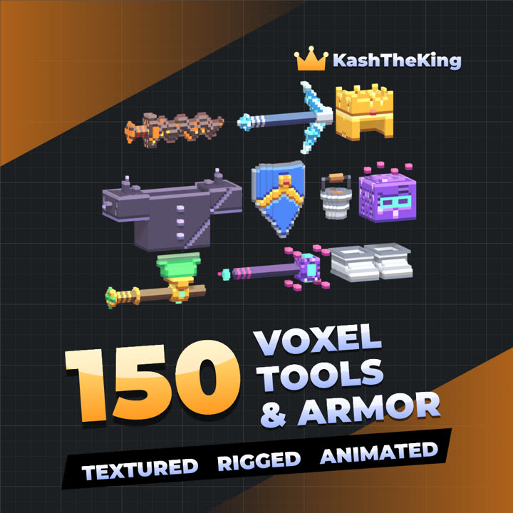 150 Voxel Tools & Armor Roblox asset pack thumbnail