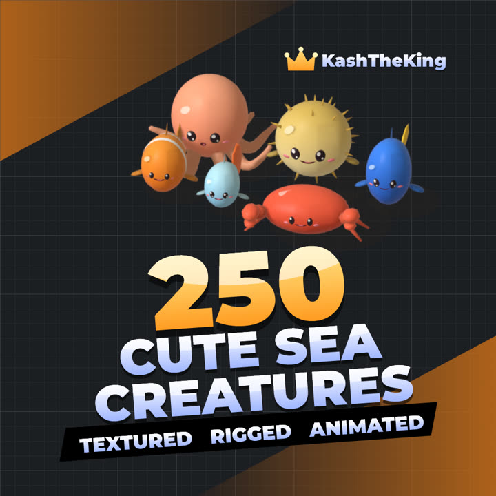 250 Cute Sea Creatures Roblox asset pack thumbnail