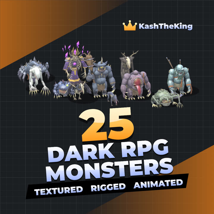 25 Dark RPG Monsters Roblox asset pack thumbnail
