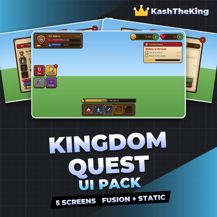 KingdomQuest UI Pack - Medieval Roblox UI Pack